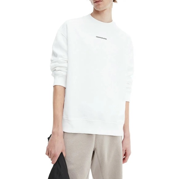 Calvin Klein Sweatshirt - CK Jeans Micro Branding Crew Sweat - Black